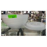 White Swirl Glass Bowls and Plates PIER 1
