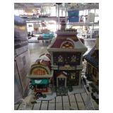 Porcelain Lighted Bicycle Shop Building