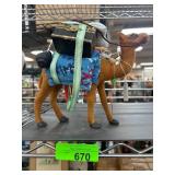 Fabric Camel Figurine With Decorative Saddle