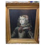 Framed Portrait Oil Painting of a Young Girl
