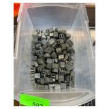Metal Type Set Letter Blocks Large Bin