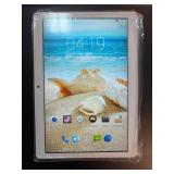 White Android Tablet With Front and Rear Cameras