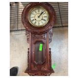 Wooden Wall Clock With Roman Numerals