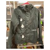 Volcom Black Hooded Jacket with Logo Details Sz La