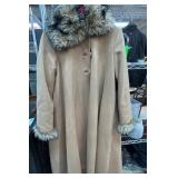 Helena Camel Coat with Faux Fur Collar and Cuffs S