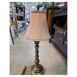 Brass Table Lamp With Fabric Shade