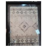 Framed Textile With Geometric Pattern