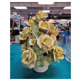 Italian Ceramic Floral Arrangement in Vase