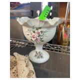 Lefton China Hand-Painted Porcelain Compote