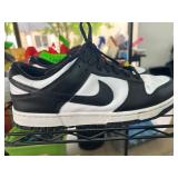 Nike Dunk Low Black and White Sneakers, Size 9.5