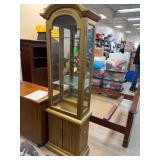 Gold-Toned Glass Door Display Cabinet