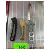 Three Assorted Knives with Various Handles