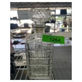 Clear Glass Decanter with Geometric Pattern