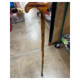 Handcrafted Wooden Walking Cane with Hook Handle
