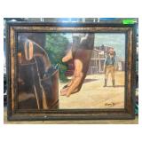 Framed Western Painting Signed by Wayne Vee