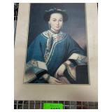 Chinese Portrait Print of a Woman in Blue Robe