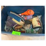Painting and Hand Tools in Storage Bin