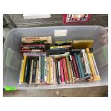 Books in Plastic Bin