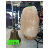 Brass Hand Bell and Himalayan Salt Lamp