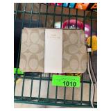 Coach Signature Wristlet with Zipper Closure