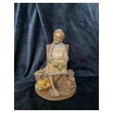 Tom Clark 1985 Signed Figurine of Woman with Corn