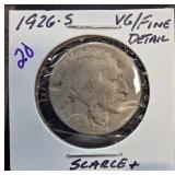 1926-S Buffalo Nickel with VG/Fine Detail
