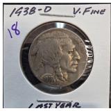 1938-D Jefferson Nickel in Very Fine Condition