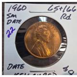1960 Lincoln Cent Small Date RD MS-65/66