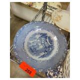Blue Transferware Plate with Ravenna Backstamp