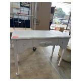 White Wooden Vanity Table With Mirror