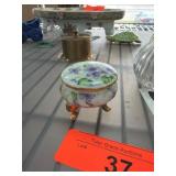 Hand-Painted Porcelain Footed Trinket Dish