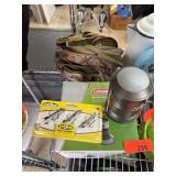 Outdoor Gear Lot with Lantern, Stove, Bag, and Lur