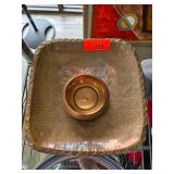 Copper Square Tray with Etched Design