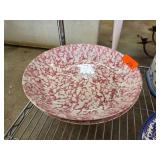 Stovigliere Red and White Splatterware Bowls