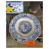 Blue Transferware Plate with Caledonia Mark