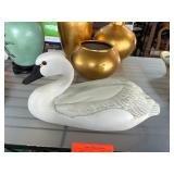 Decorative White Swan Figurine Made in Japan