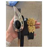Two Decorative Belts with Unique Buckles