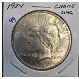 1924 United States Peace Dollar in Choice Uncircul