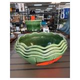 McCoy USA Green Ceramic Serving Bowl