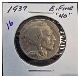 1937 Buffalo Nickel, Extra Fine Condition