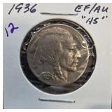 1936 Buffalo Nickel in Coin Holder