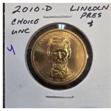 2010-D Abraham Lincoln Presidential $1 Coin