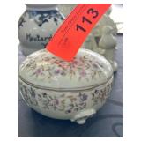 Floral Porcelain Trinket Box with Lid