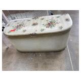 Floral Patterned Upholstered Storage Bench