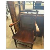 Wooden Chair with Turned Detailing and Armrests