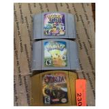 Three Nintendo 64 Game Cartridges