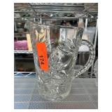 Clear Glass Pitcher with Cut Star Design