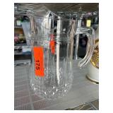Clear Pressed Glass Pitcher with Diamond Pattern