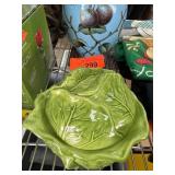 Green Ceramic Cabbage-Style Bowl by Holland Mold