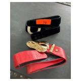 Two Designer Belts with Decorative Buckles